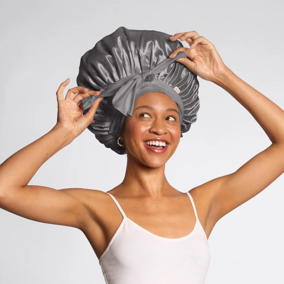 KITSCH Adjustable Satin Bonnet - Charcoal