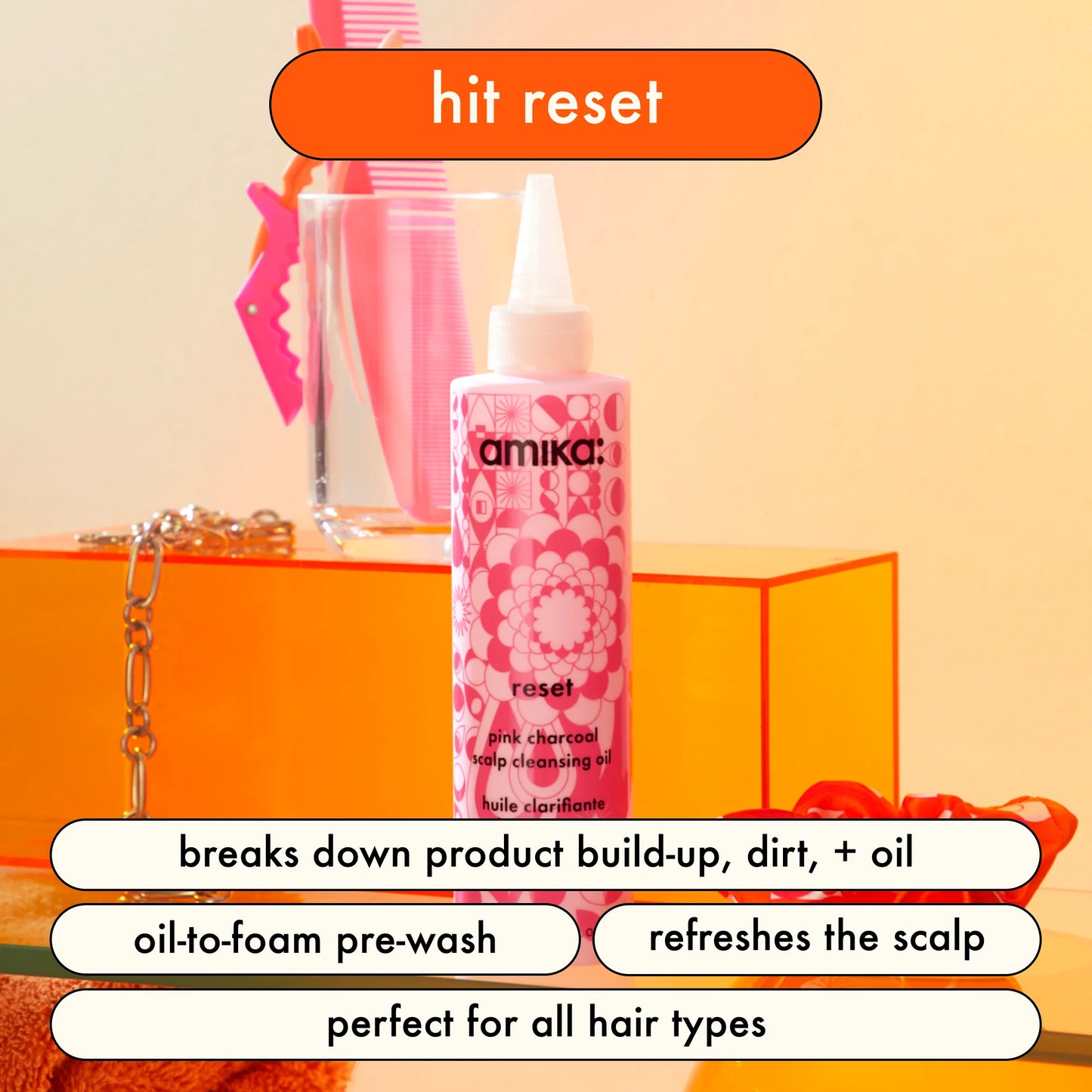 AMIKA: Reset Pink Charcoal Scalp Cleansing Oil